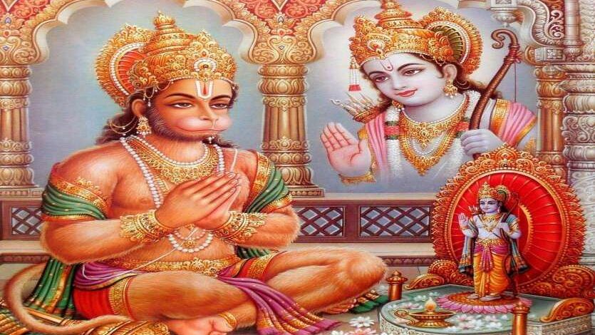 Jai Hanuman Ji Wallpaper with Lord Ram.