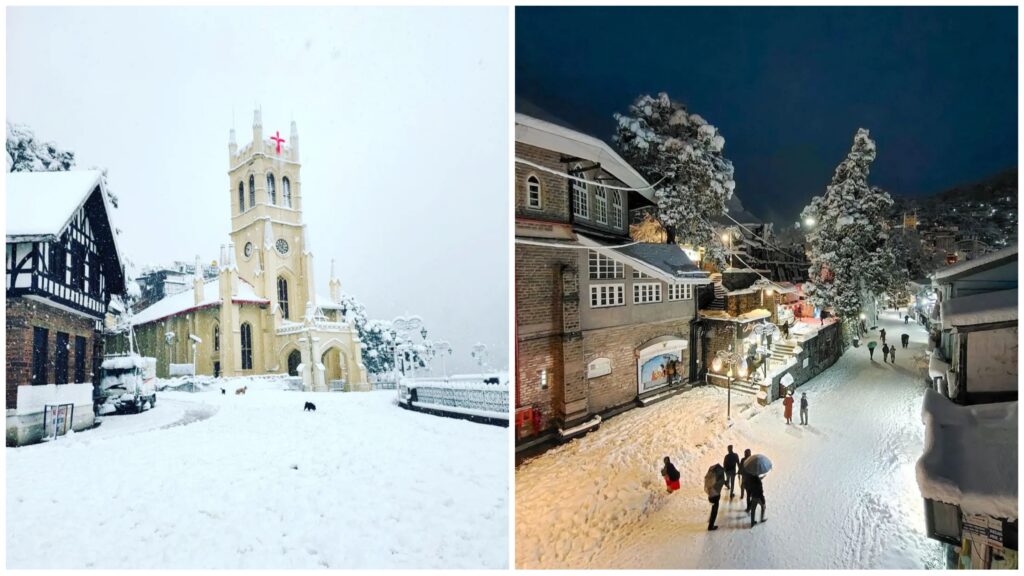 If you are planning a trip to snowfall places in India with a low budget, then Shimla is the best place to visit.
