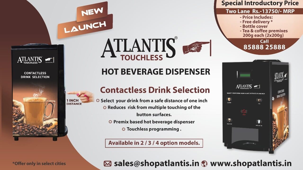 Atlantis Air Press Touchless is one of the top tea coffee vending machines.