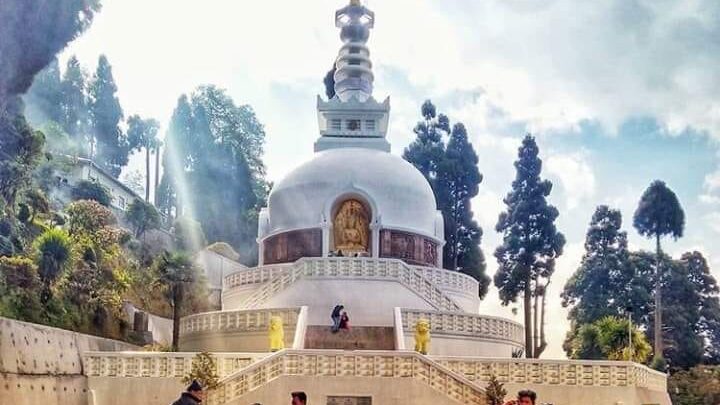 Peace Pagoda is one of the best places to visit in Darjeeling.