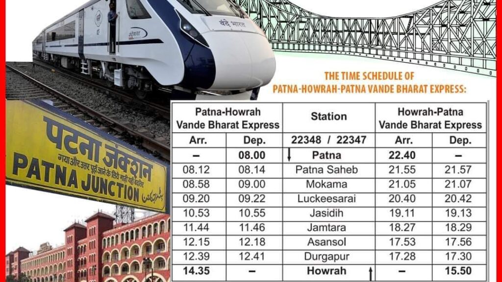 Deoghar Patna Vande Bharat timetable. 