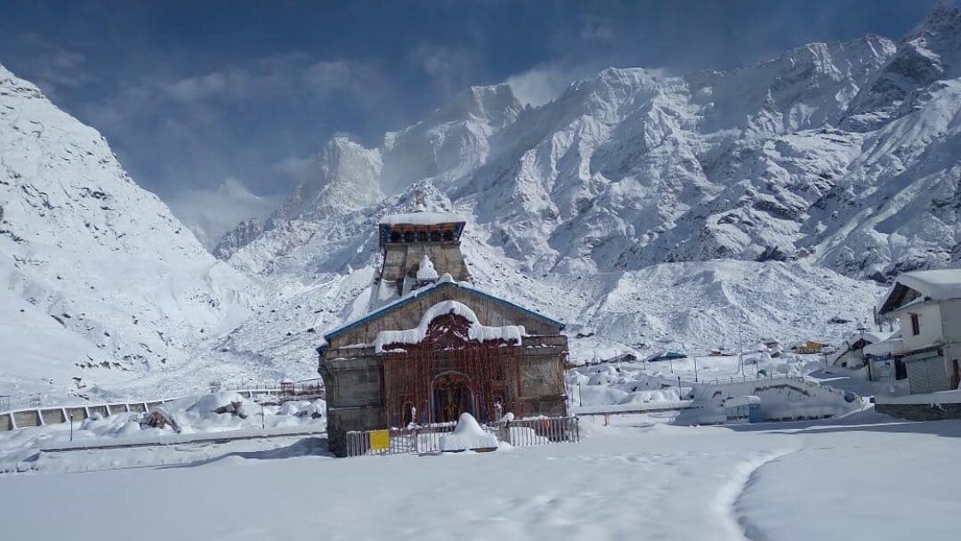 Kedarnath, Uttrakhand, after the heavy snowfall in winter. 