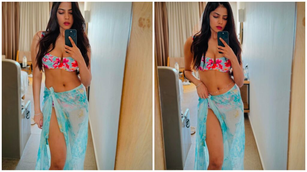 Malavika Mohanan in a Floral Bikini